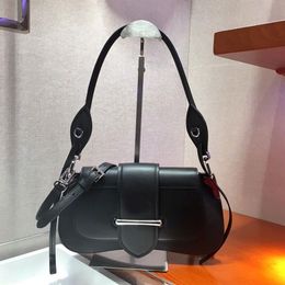 Women Crossbody Bag Shoudler Purse Handbag Plain Because Hardware Letters Hasp Removable Shoulder Strap Cowhide Genuine Leather La235c