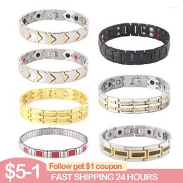 Strand Creative Charm Bracelet Fashion Men/Women'S Design Jewelry 9mm Width Mixed Color Links Stainless Steel Bangle