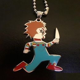 Pendant Necklaces Large Jalo Chucky Charm 2 1 In Icp Insane Clown Posse 30 Ball Necklace Stainless Steel High Polished Jewellery Accept Dhv6W