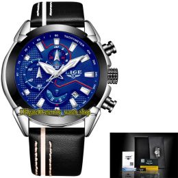 LIGE Eternity LG9869 Sport Rs Chrono Wheel Watch With Date, Blue Dial, Japan VK Quartz Chronograph Movement, Luminous Hands, Black Bezel, Si