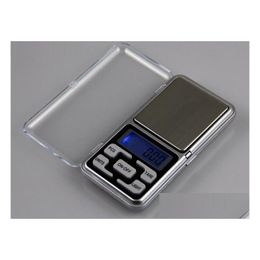 Weighing Scales Wholesale Digital Jewelry Scale Gold Sier Coin Grain Gram Pocket Size Herb Mini Electronic Backlight 100G 200G 500G Dhdhf