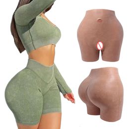 Men Hip Pad Enhanced Thickening Fake Vagina Trousers Cosplay Dress-up Big Ass Underwear Plus Oversized Silicone Pants