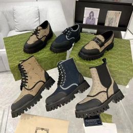 Высококачественные роскоши дизайнерские сапоги New Fashion Boot Casual Shoes Мужская обувь Lady Canvas Женская одежда обувь классический качество Martin Boot Подлинный кожа