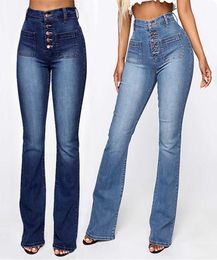 Women039s Jeans High Waist Denim Hose Plus Size Patch Pocket Wash Baumwolle Casual Jeans1937452