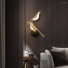 Wall Lamp Nordic Style LED Art Magpie Bird Home Decor Bedroom Bedside Parlour Aisle Background Decoration Sconce Indoor Lighting