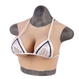 Costume Accessories Silicone F Cup Artificial Chest Cosplay Breast Forms for CD Transgender TV Drag Queen Sissy Fake Boobs
