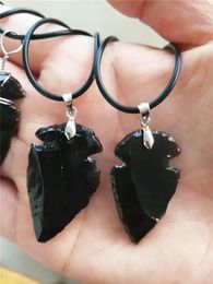 Pendants Arrow Necklace Natural obsidian crystal pendant transfer talisman pendant female arrow necklace with pendant