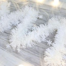 Christmas Decorations White Snowflake Rattans DIY Home Garden Party Xmas Tree Wreath Garland Wall Hanging
