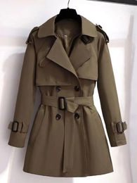 Women's Trench Coats Spring Fashion Coat For Women Mid Length British Style Versatile High Street Waistband Jacket Comfortable Soft