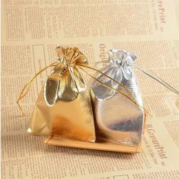 5 sizes Fashion Gold Silver Plated Gauze Satin Jewelry Bags Jewellry Christmas Gift Pouches Bag 5x7cm 7X9cm 9x12cm 13x18cm 10x15cm194C