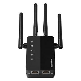 1200Mbps Wireless WiFi Repeater 2.4Ghz 5.8G Dual Band Wi-fi Signal Extender Network Finders With 4 External Antennas For Home Office Router