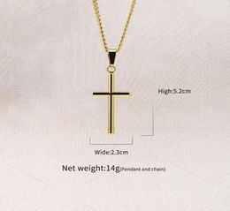 Fashion Charm Mens 18k Gold Cross Pendant Necklaces Hip Hop Jewellery Stainless Steel Chain Men Silver Necklace For Women Gifts5542190