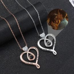 Necklaces Custom Projection Photo Necklace Personalised Pet Photo Pendant Necklace for Women Anniversary Valentine's Memorial Gift 2023