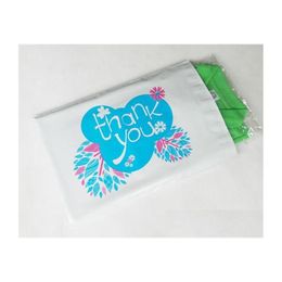 Gift Wrap Qi 17X30Cm Thank You Printed Pe Colour Mailing Bags Self-Seal Plastic Envelopes Poly Mailer White Express Pouch Drop Delive Dhegx