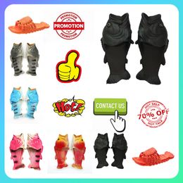 Platform Fish shrimp funny slippers Men Woman anti slip wear-resistant Light weight breathable Low cut soft soles sandals Flat Summer Beach Slipper