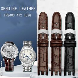 Components Genuine Leather Bracelet for Swatch Watch Band 21mm Yrs403 412 402g Wrist Strap Black Watchbands Man Watch Belt Accessories