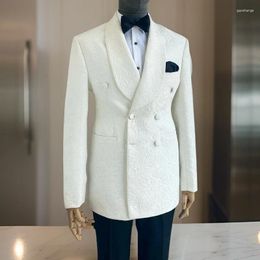 Men's Suits Floral Wedding For Men Double Breasted Groom Tuxedo 2 Pcs Custom Male Fashion Jacket With Pants 2024 (Blazer Trousers)