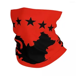 Scarves Shqipe Autochthonous Flag Albania Bandana Neck Cover Balaclavas Wrap Scarf Warm Headwear Fishing For Men Women Adult Breathable
