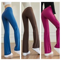 Gym damskie spodnie jogi spodnie Slim Fit Flear spodni strój wysoko elastyczne nagie nago allmatch moda sport