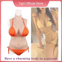 Costume Accessories Silicone Body Suits Tight Insertable Fake Vagina E Cup Big Tits Fullbody One-piece for Dragqueen Transgender with CHEST