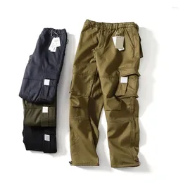 Men's Pants Autumn/Winter Hart Main Line Military Cargo Fleece Thickened Vintage Multi-pocket Casual
