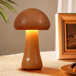 Desk Lamps Nordic Rechargable Touch USB Night Light Mushroom Desk Lamps For Bedside Room Hotle Bedroom Decoration Atmosphere Table Lamps YQ240123