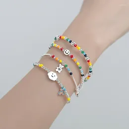 Charm Bracelets Fashion Colorful Beads Bracelet For Women Girls Korean Handmade Party Jewelry Gift Accessories Sl426