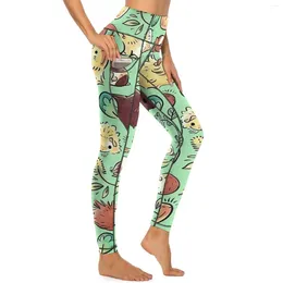 Women's Leggings Cute Guinea Pig Sexy Animal Lover Gym Yoga Pants Push Up Quick-Dry Sport Legging Pockets Aesthetic Pattern Leggins