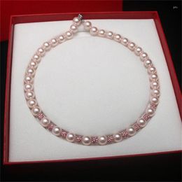 Choker Vintage White Pink Gray Shell Pearl Necklace For Women Fashion Jewelry Elegant 10mm Beaded Mother's Day Gifts Wholesale