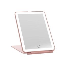 Mirrors 7.9inch Led 3 Colours Lightweight Makeup Mirror for Desk Folding Standing Dimmable Touch Control with Light Adjustable Angle