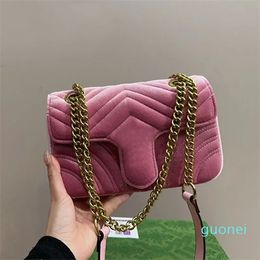 Designer -Velvet Crossbody Bag Women Chain Shoulder Bags Wallets Letters Marmont Handbags Purse Multiple Colours Wallets Golden Hardware