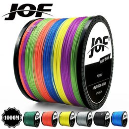 JOF 300M 500M 1000M 8 Strands 4 Strands 18-88LB PE Braided Fishing Wire Multifilament Super Strong Fishing Line Japan Multicolor 240123