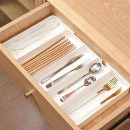 Kitchen Storage Utensil Holder Drawer Thickened Retractable Box Expandable Multi Compartment Cutlery Organizer Tool