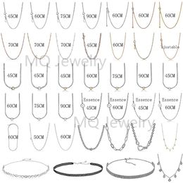 Necklaces 01 Popular 100% 925 Silver Original Jewellery 45cm Moments TWO TONE Charm DIY Necklace For Women Factory Direct Free Shipping