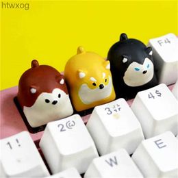 Keyboards MiFuny Cute Erha Keycaps Resin Keyboard Cap OEM Profile Custom Handmade Key Cap for Mechanical Keyboard Accessories YQ240123