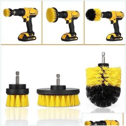 Brush 3Pcs/Set Drill Scrubber Kit For Tile Grout Car Boat Rv Tub Cleaner Cleaning Tool Brushes Drop Delivery 2022 Mobiles Moto Automob Dhrg3