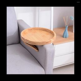 Storage Bottles Sofa Tray Table Armrest Clip-on Wood Practical TV Snack For Remote Control Coffee