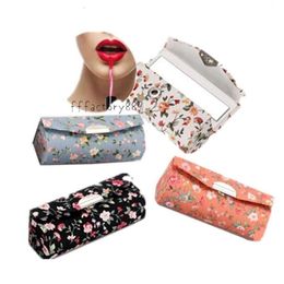 Lippenstift-Aufbewahrungsbox, Blumendruck, Tuch, Lippenstift-Aufbewahrungskoffer, Kosmetiktaschen, Damen-Make-up-Zubehör, Aufbewahrungsbox