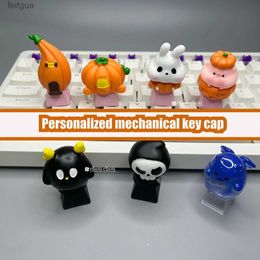 Keyboards Keyboards Handmade Resin Cartoon Transparent Crystal Ghost Pumpkin Keycap Holiday Gift Mechanical Keyboard ESC Keycap YQ240123