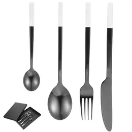 Dinnerware Sets 1 Set Of Camping Fork Spoon Kit Exquisite Cutlery Reusable Tableware Western