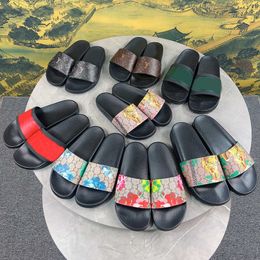 Designer Slippers Rubber Slide brand Luxury Home bedroom Slide Sandal Womens Red Flower Black Hole Tiger Snake comfortable fashionable with size 35-42 01a