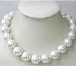 Necklaces Fashion Jewellery Free Shipping 18inch Huge AAAA+ 14mm AKoya White Shell Pearl Necklace AAA style Fine Noble real Natural