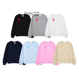 Mens Hoodies Sweatshirts New Unisex Designer Amis Fashion a Letter Small Red Heart Embroidery Casual Cotton Hoodie Womens Clothing Size Sxl Jacketstop T