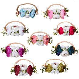 Hair Accessories Baby Girl Floral Headbands Set 9Pcs Flower Crown Elastic Hairband Fresh Pastoral Style Showcases Headband