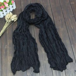 Scarves Solid Color Head Scarfs For Women Luxury Korean Voile Hijab Cute Black White Scarf Baby Girls Shalws Wrap Headscarf