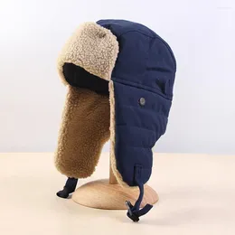 Berets Bomber Hats Windproof Warm Keeping Winter Hat Thickened Cycling Skiing Ear Flap Snow For