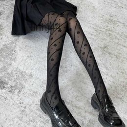 Socks Hosiery Women Sexy Love Print Tights Black Lolita for Girl White Pantyhose Stockings Sweet Female Silk Stocking Collant CPCV