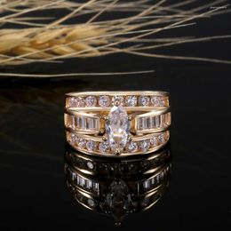 Cluster Rings Copper Set Zircon Women's Ring European And American Fashion Engagement Handicrafts Fine Jewellery 925 Sterling Silver