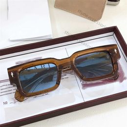 JACQue ASCAR Women Marie Men Designer Sunglasses Chunky Plate Frame Handmade Glasses Luxury Quality Unique Thick Eyewear Mirror Arm Design Original Box