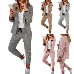 Women's Two Piece Pants Spring Fashion Ladies Pant Suit Formal Women Office Casual Work Wear Blazer And Trouser Temperament Set